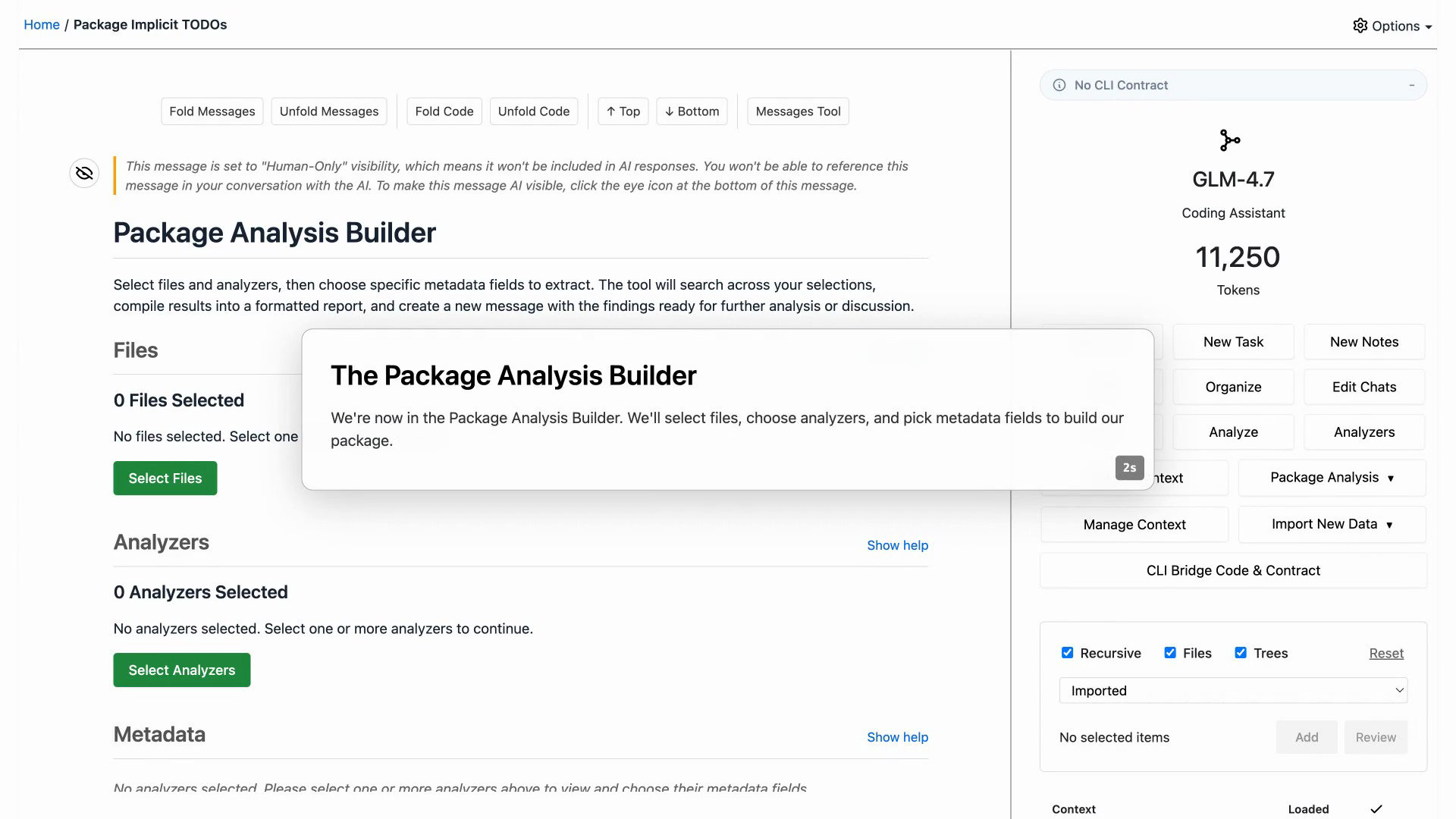 Package Analysis demo preview